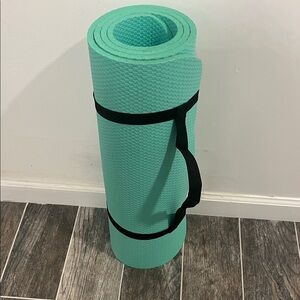 Mint Green Yoga Mat with Black Strap